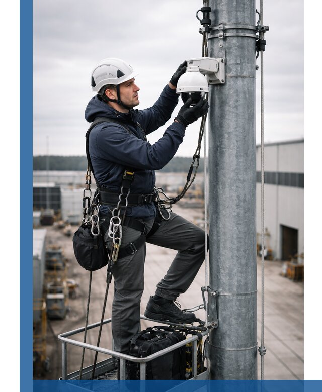 Профессиональная установка видеокамер на мачте в Грозном
