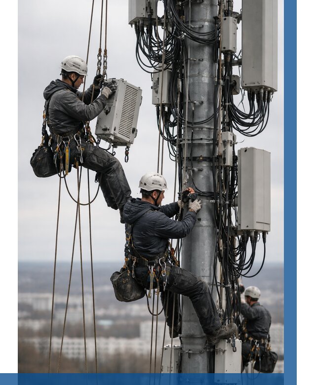 Монтаж оборудования связи на мачте в Грозном от 7696 р. | ВЫСОТНИК-Грз