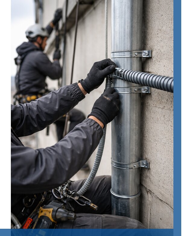 Монтаж гофры для кабеля в Грозном от 308 р. | ВЫСОТНИК-Грз