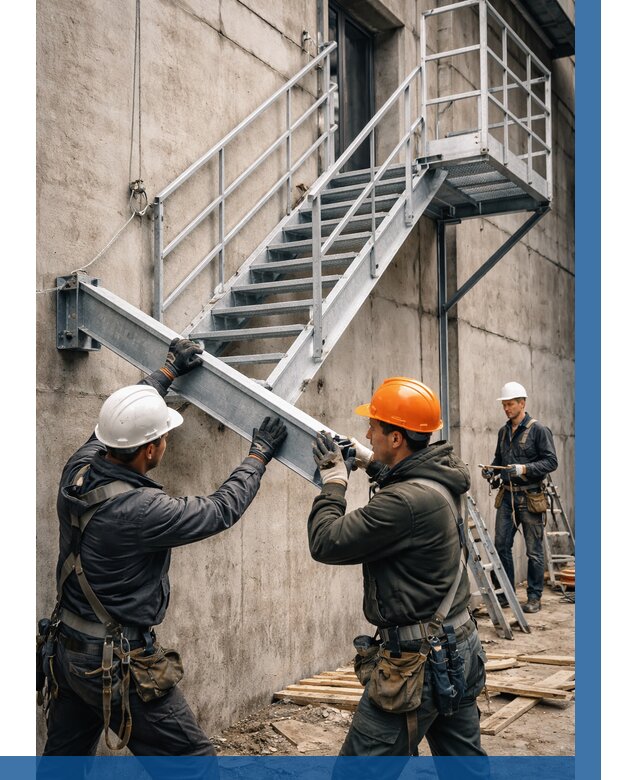 Монтаж металлических лестниц в Грозном от 15392 р. | ВЫСОТНИК-Грз