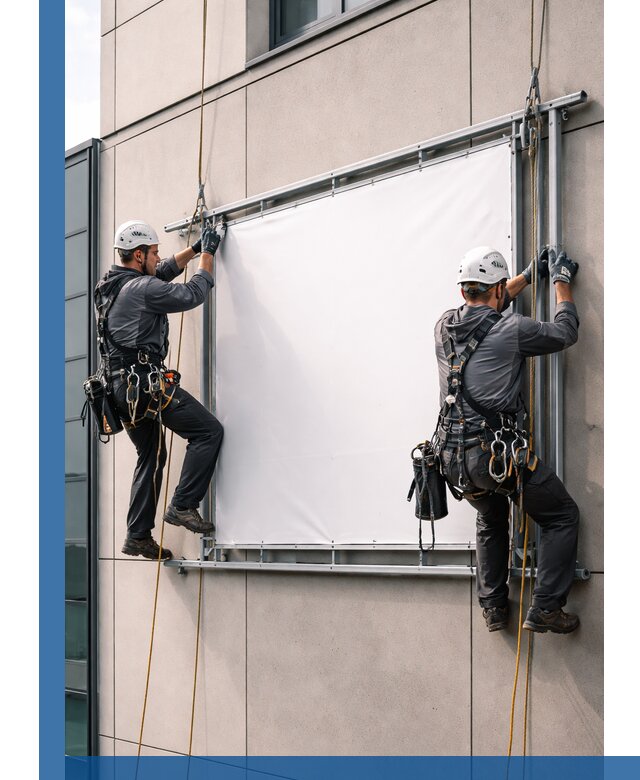 Монтаж наружной рекламной вывески в Грозном под ключ