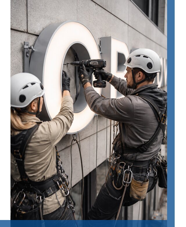 Монтаж световых букв в Грозном от 3078 р. под ключ ВЫСОТНИК-Грз