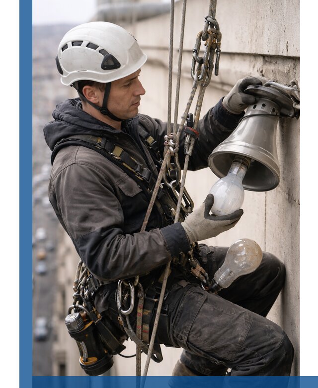 Замена ламп на высоте в Грозном профессионально и быстро