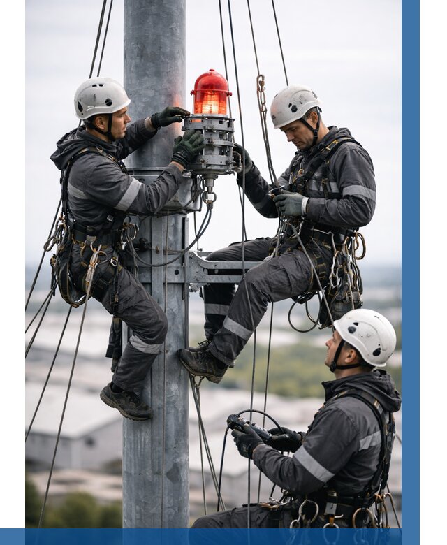 Монтаж заградительных огней в Грозном от 8722 р. | ВЫСОТНИК-Грз