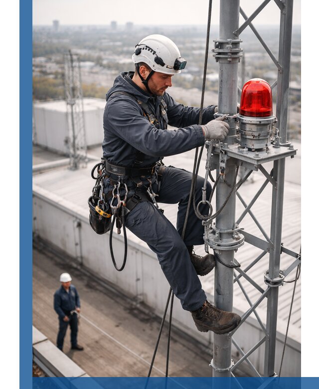 Монтаж заградительных огней и обслуживание объектов в Грозном
