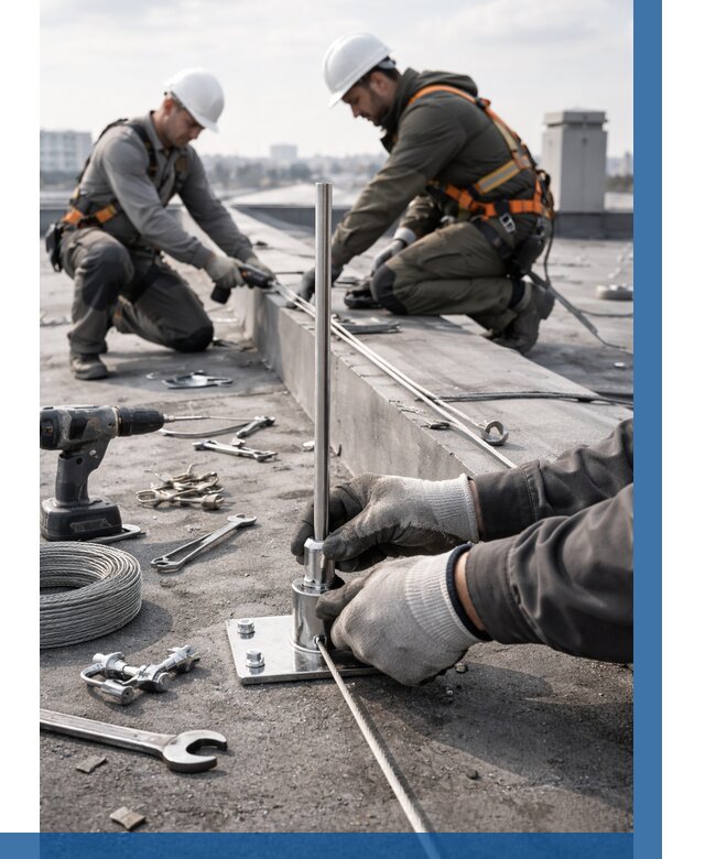 Монтаж молниезащиты на кровле в Грозном цена от 25653 р. | ВЫСОТНИК-Грз