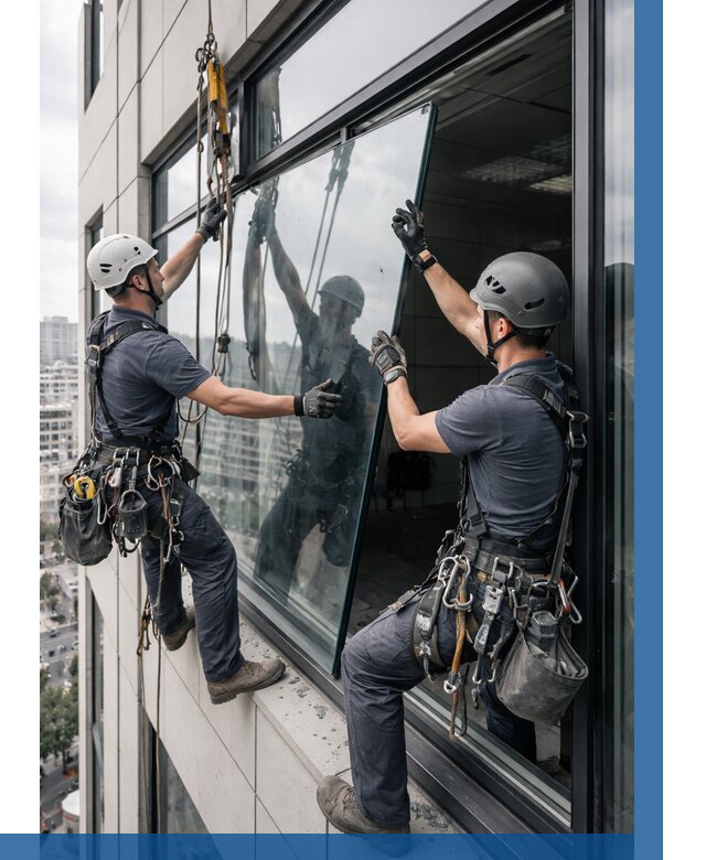 Замена стеклопакетов на высоте в Грозном от 5644 р. | ВЫСОТНИК-Грз