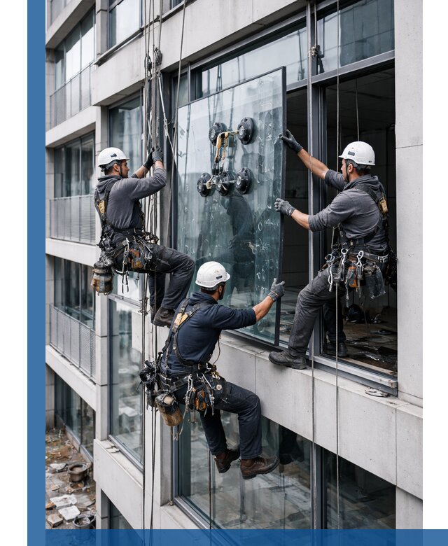 Фасадное остекление и монтаж витражей зданий в Грозном под ключ