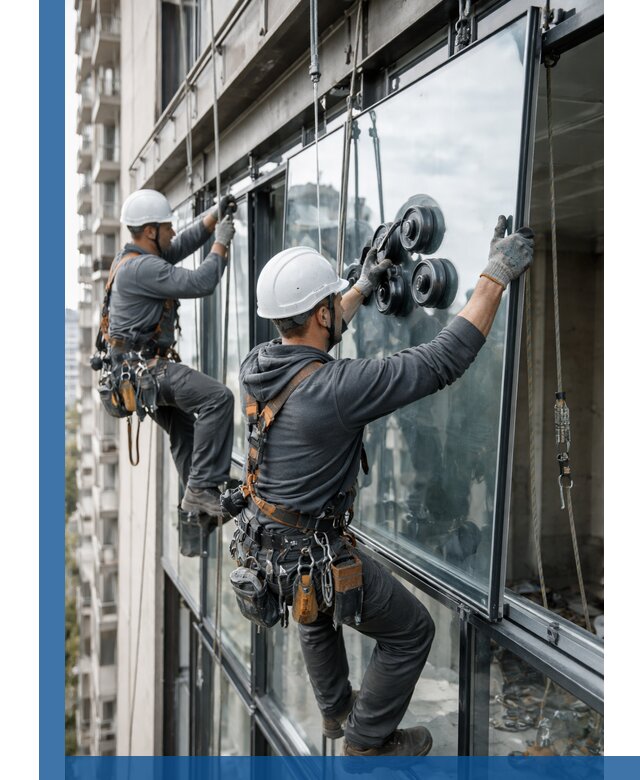 Витражное остекление фасадов и лоджий в Грозном под ключ