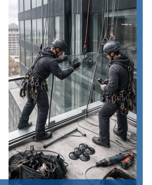 Монтаж стеклянных ограждений в Грозном от 2565 р. | ВЫСОТНИК-Грз