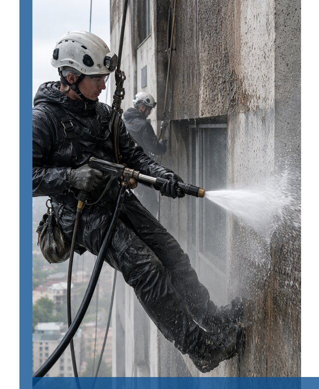 Гидроструйная очистка фасадов и конструкций в Грозном