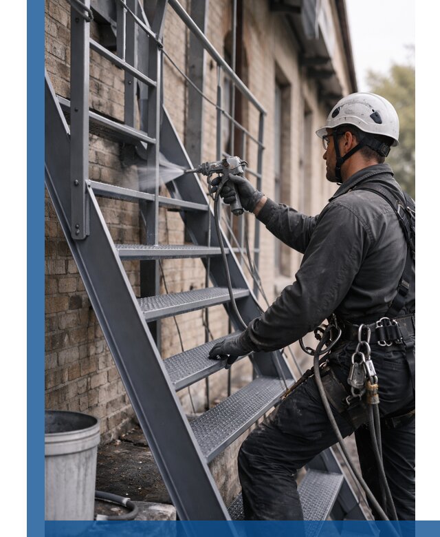 Покраска и антикоррозионная защита пожарных лестниц в Грозном