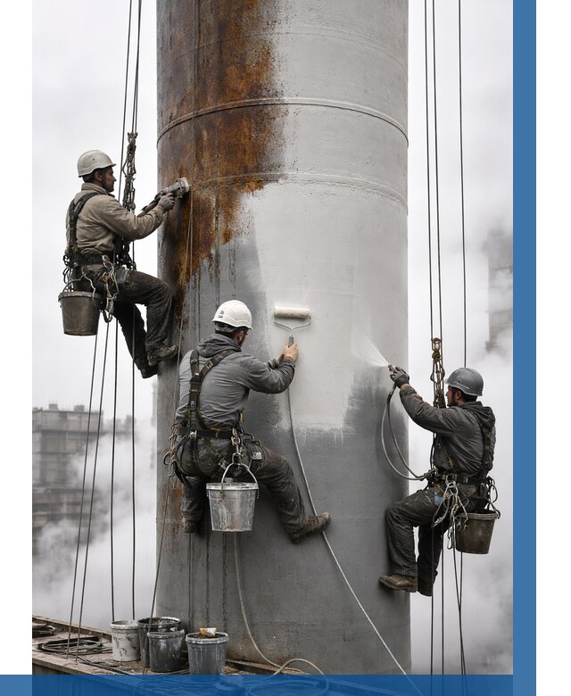 Покраска дымовых труб в Грозном от 8722 р. | ВЫСОТНИК-Грз