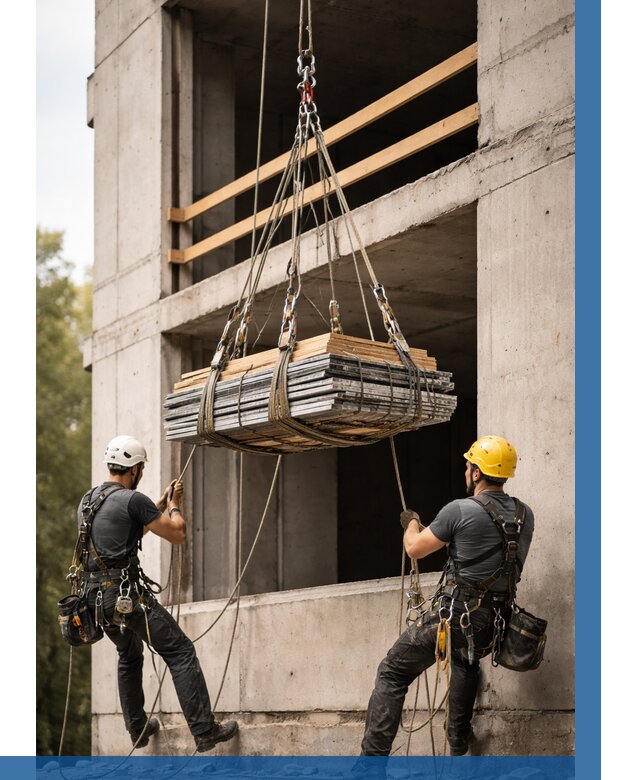 Подъем материала на этаж веревками в Грозном от 1539 р. | ВЫСОТНИК-Грз