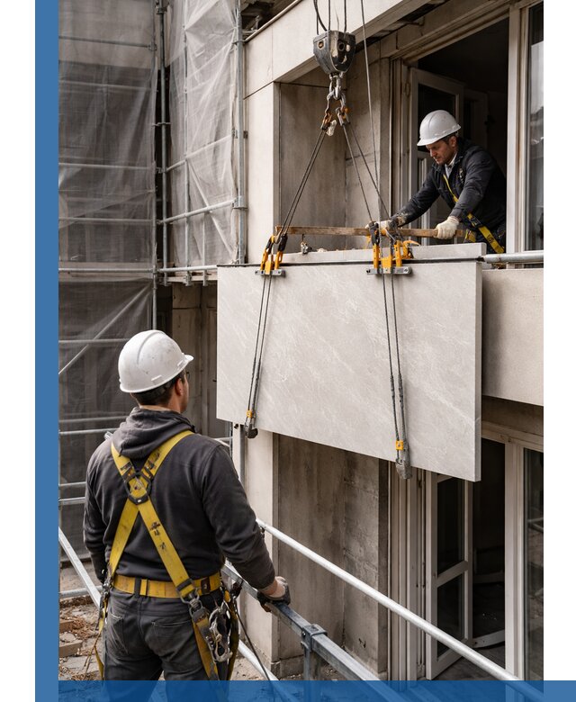 Подъем керамогранита на этаж в Грозном грузчиками и техникой