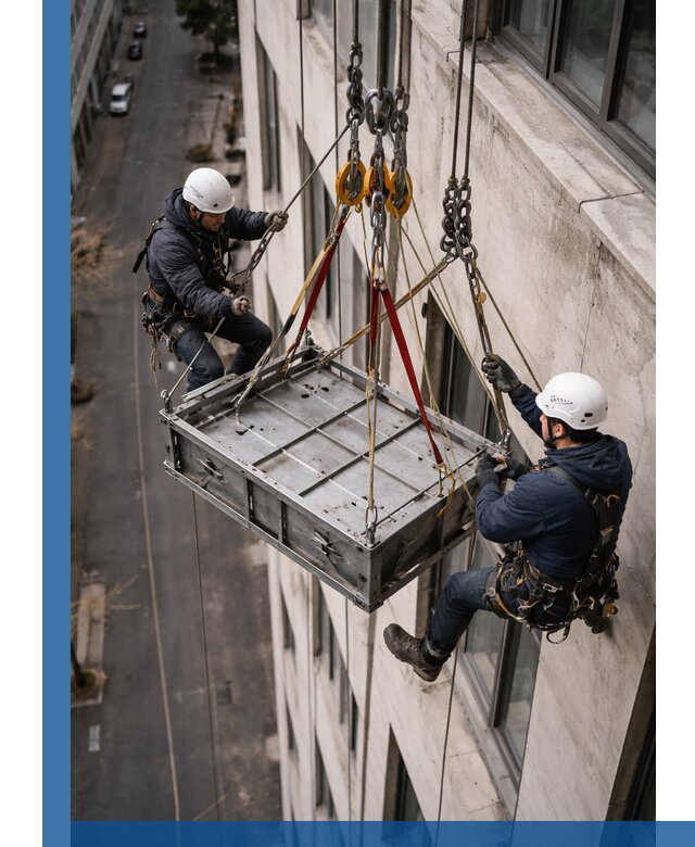 Спуск и подъем грузов по фасаду в Грозном для зданий