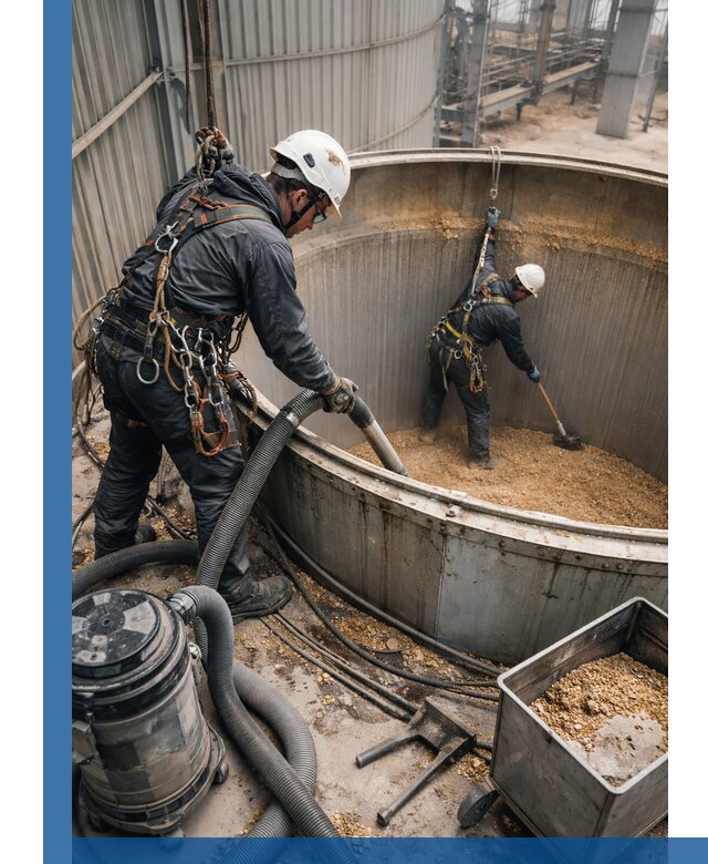 Профессиональная чистка зерновых бункеров в Грозном с выездом