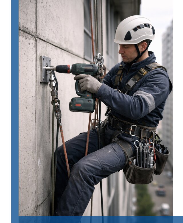 Установка анкерных точек для высотных работ в Грозном